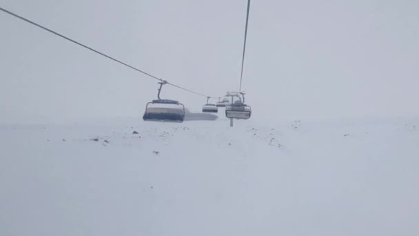 Montanhas Cobertas Neve Disparadas Cima Alpes Europeus Geleira Hintertux — Vídeo de Stock