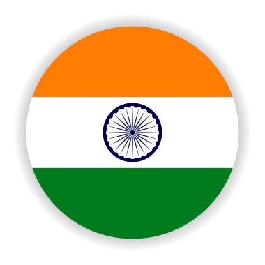 Hindistan 'ın yuvarlak bayrağı. Vektör illüstrasyonu.