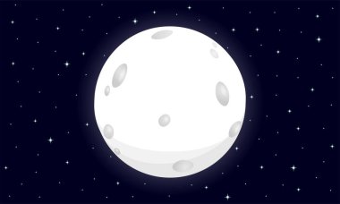 Moon and stars pattern background. Vector illustration.