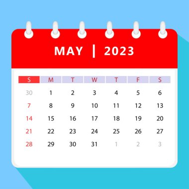 May 2023 calendar template. Vector design.