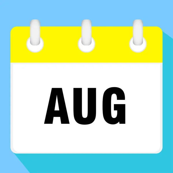 Icono Del Calendario Para Agosto Ilustración Vectorial — Vector de stock