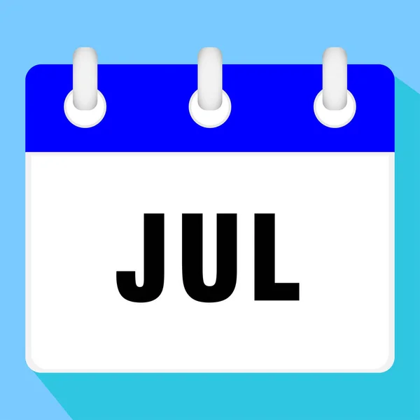 Kalenderikon För Juli Vektorillustration — Stock vektor
