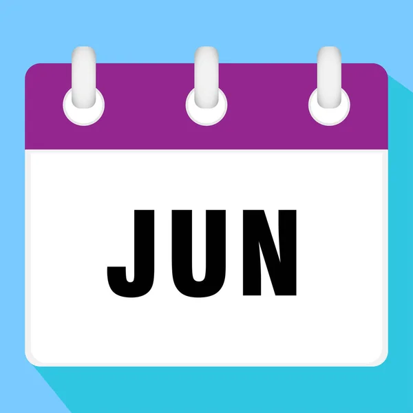 Kalender Ikon För Juni Vektorillustration — Stock vektor