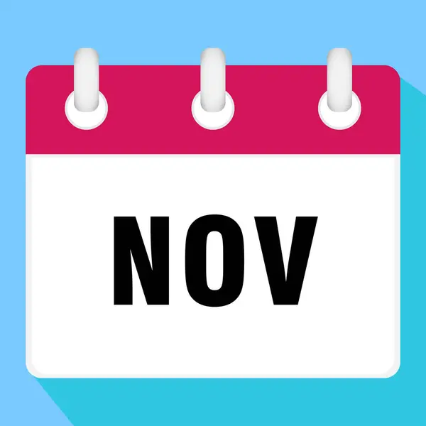 Kalenderikon För November Vektorillustration — Stock vektor