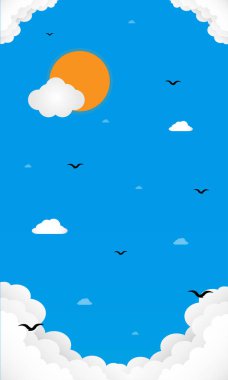 Summer day background template. Vector illustration.