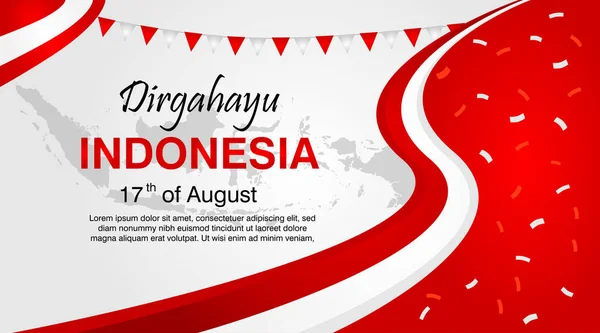 Indonesia Independence Banner Πρότυπο Σχεδιασμός Διάνυσμα — Διανυσματικό Αρχείο