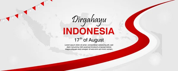 Endonezya Bağımsızlık Günü Pankartı Vektör Tasarımı Şablonu — Stok Vektör