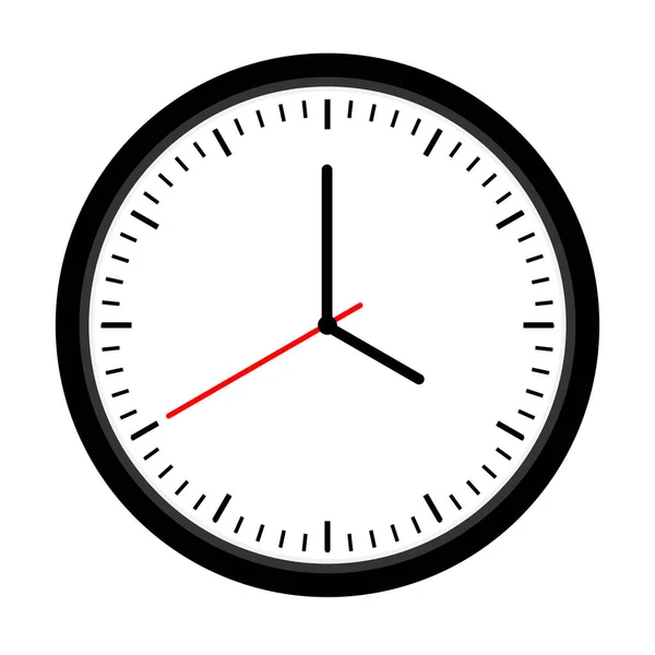 Horloge Murale Isolée Sur Fond Blanc Illustration Vectorielle — Image vectorielle