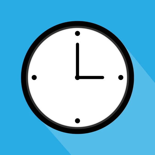 Icône Horloge Sur Fond Bleu Illustration Vectorielle — Image vectorielle