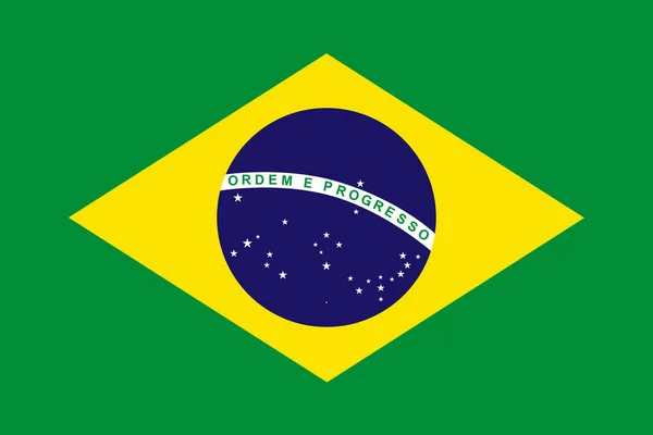 Bandiera Nazionale Brasile Design Vettoriale — Vettoriale Stock