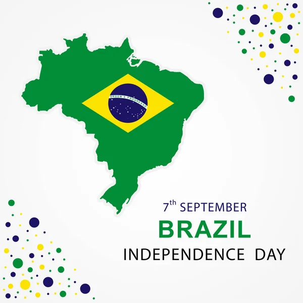 Brésil Modèle Journée Indépendance Des Médias Sociaux Conception Vectorielle — Image vectorielle