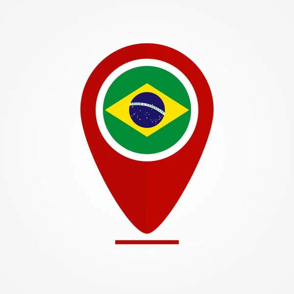 Mapa Ponteiro Brasil Projeto Vetorial —  Vetores de Stock