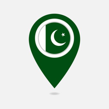 Pakistan pin konumu simgesi. Vektör tasarımı.