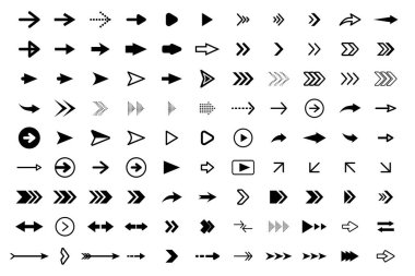 Pakette ok sembolü var. Vektör illüstrasyonu.