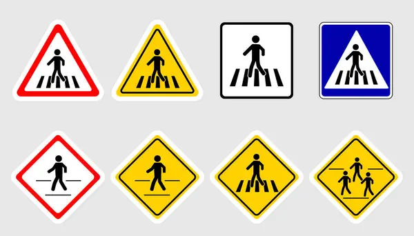 Crosswalk Sign Ahead Vector Design — Stock Vector