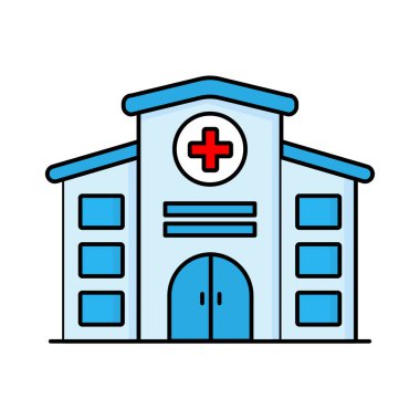 Hastane ikonu görüntüsü. Vektör illüstrasyonu.