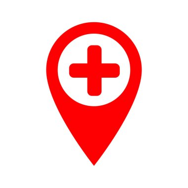 Tıbbi harita lokasyon görüntü vektörü illüstrasyonu