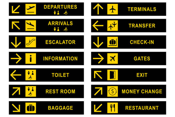 Аэропорт вывески фондовая иллюстрация. Векторный дизайн.
