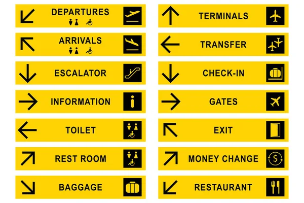 Aeropuerto Signos Stock Ilustración Diseño Vectorial Gráficos vectoriales
