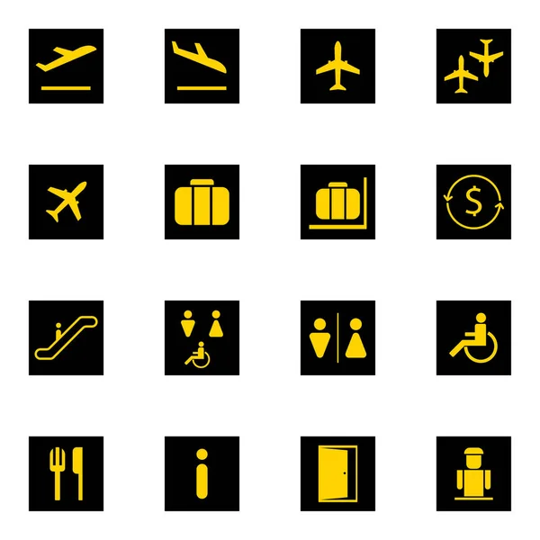 Aeropuerto Signos Icono Stock Ilustración Diseño Vectorial Ilustraciones de stock libres de derechos