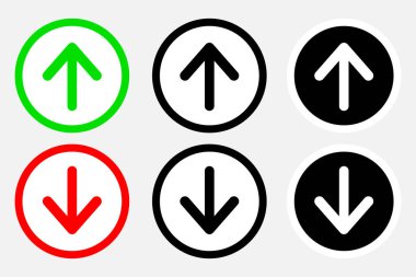 Yukarı ve aşağı düğme işareti. Vektör tasarımı.
