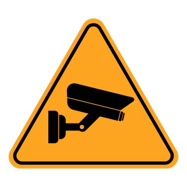 Operasyon işareti ve sembolünde CCTV kamerası. Vektör illüstrasyonu.