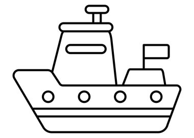 Gemi klibi sanatı. Çocukların çizimleri ve boyaları için tasarım. Vektör illüstrasyonu.