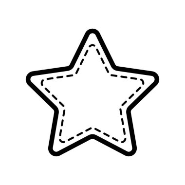 Beyaz arkaplanda izole edilmiş yıldız çizgisi şekil şablonu. Vektör illüstrasyonu.