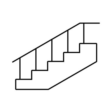 Üst merdiven simgesi beyaz arkaplanda izole edildi. Tasarım. Vektör illüstrasyonu.