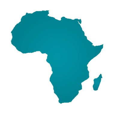 Afrika haritası beyaz arka planda izole edildi. vektör illüstrasyonu.