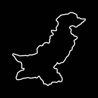 Pakistan harita silueti. Siyah ve beyaz konsept. vektör illüstrasyonu.