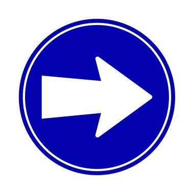 Zorunlu sağ işareti. Yol işareti ve sembol. Vektör illüstrasyonu.