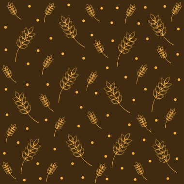 Soyut buğday deseni. Duvar kağıdı dekorasyonu. Vektör illüstrasyonu