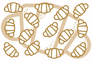 Soyut kruvasan deseni. Duvar kağıdı dekorasyonu. Vektör illüstrasyonu