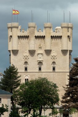 A fortified tower of Segovia's Castle (Alczar). Spain tourism.
