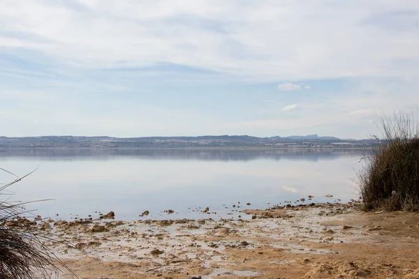 Torrevieja 'nın tuz gölünün manzarası