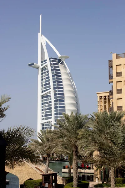 Dubai, United Arab Emirates - 29th January 2017: Burj Al Arab view from Madinat Jumeirah