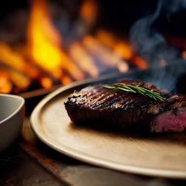 Sebzeli ızgara et yemeği.