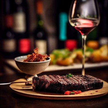 Sebzeli ızgara et yemeği.