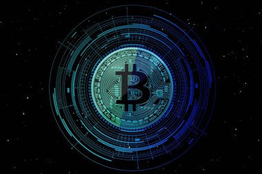 Bitcoin kripto para birimi kavramı. şifreleme para birimi.