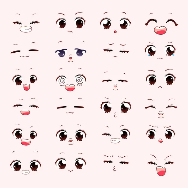 expression of emotion concept set. cartoon illustration emotion face of human