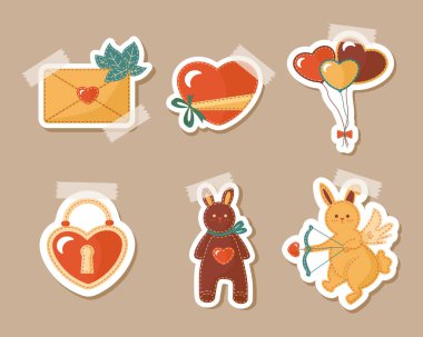 Sevimli el çizimi Sevgililer Günü elementi, romantik aşk geçmişi