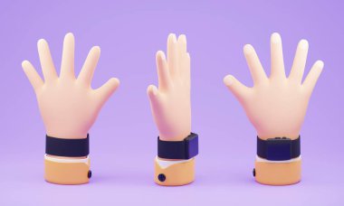 3D rendering cute hand 