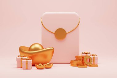 3D rendering chinese new year decoration