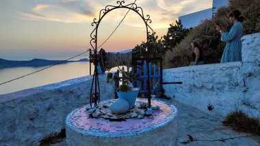 Plaka yerleşimi Milos Yunanistan
