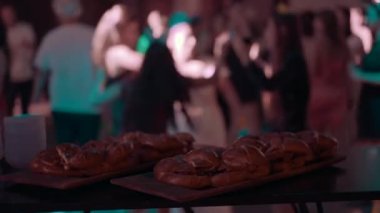 Food on the table at the party.