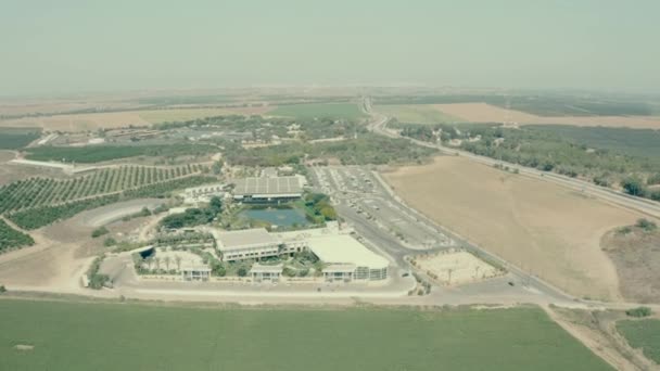 Вид Зверху Бенкетного Залу Полями Навколо Ізраїль — стокове відео