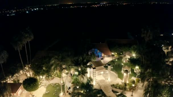 Vista Noturna Jardim Evento Vista Superior — Vídeo de Stock