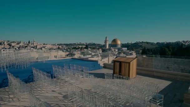 Open Place Bar Mitzvah Ceremony Israel Jerusalem Western Wall — Stockvideo