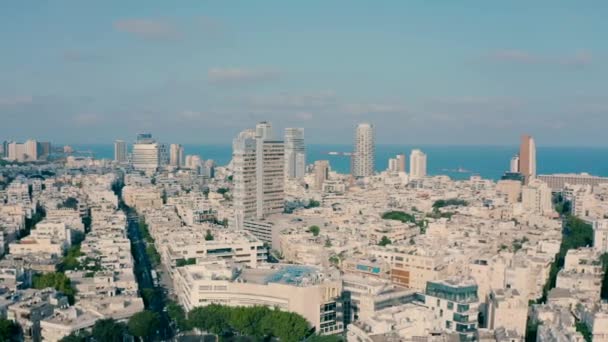 Natáčení Videa Dronem Tel Avivu Během Dne Vysoce Kvalitní Fullhd — Stock video